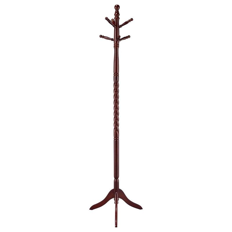 Riona 6 Hook Freestanding Wood Coat Rack Hat Hanger Merlot