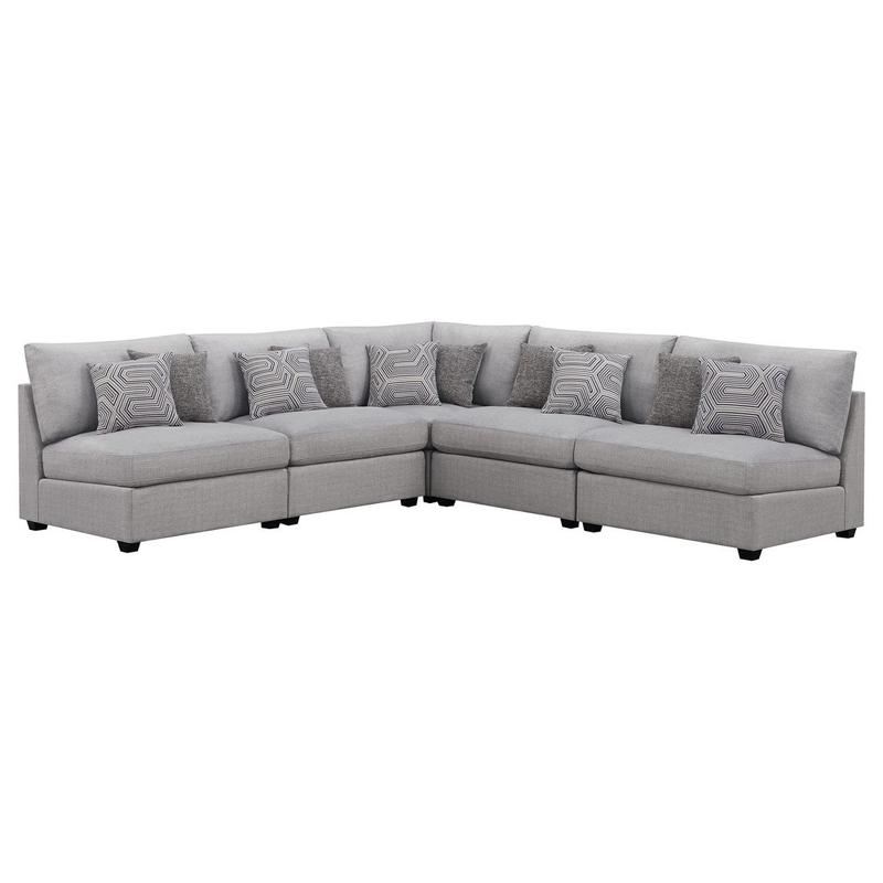 Cambria 5-piece Upholstered Modular Sectional Sofa Grey