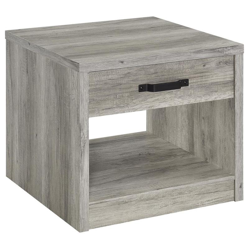 Felix 1-drawer Engineered Wood Side End Table Grey Driftwood