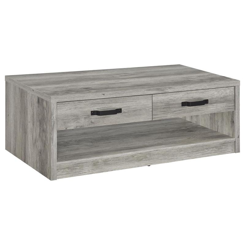 Felix 2-drawer Engineered Wood Coffee Table Grey Driftwood