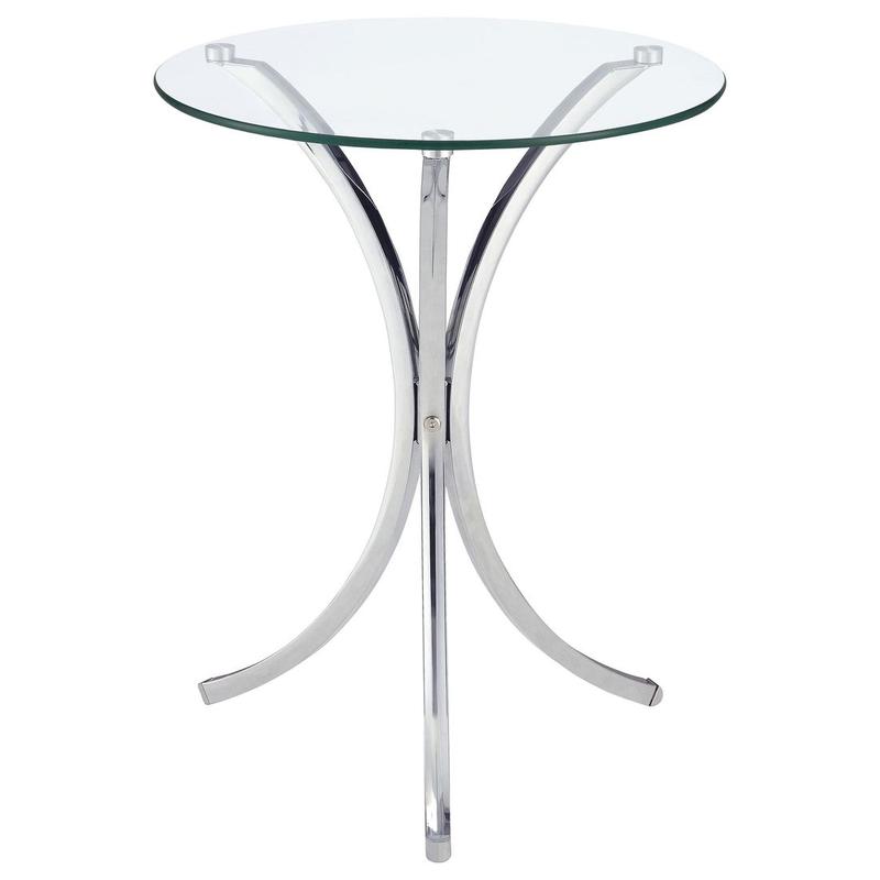 Eloise Round Glass Top Accent Side Table Chrome