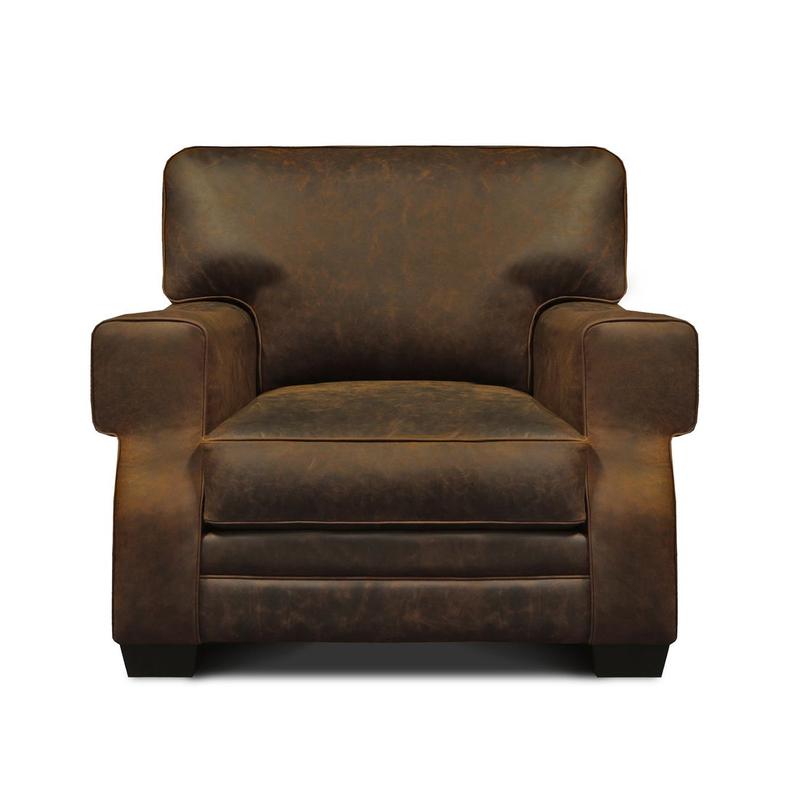 Cordova 100% Top Grain Leather Mid-century Armchair