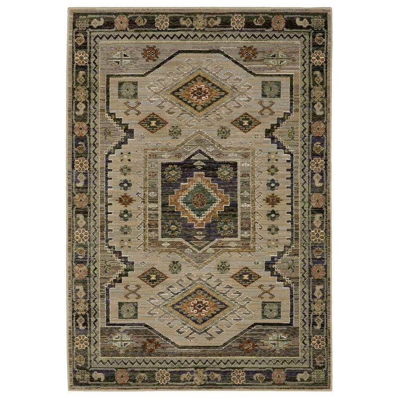 Andorra 2442D Grey/ Green Indoor Area Rug