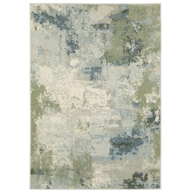 Branson BR08A Blue/ Green Indoor Area Rug - 3'3" x 5'