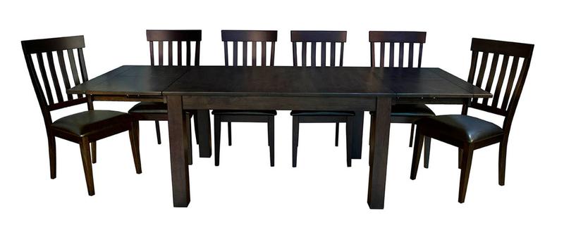 Mariposa 64" - 100" Dining Height Leg Table with (2) 18" Butterfly Leaves, Warm Gray Finish