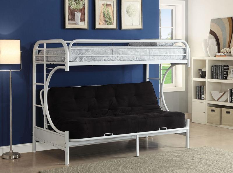Eclipse White Futon Bunk Bed (T/F)