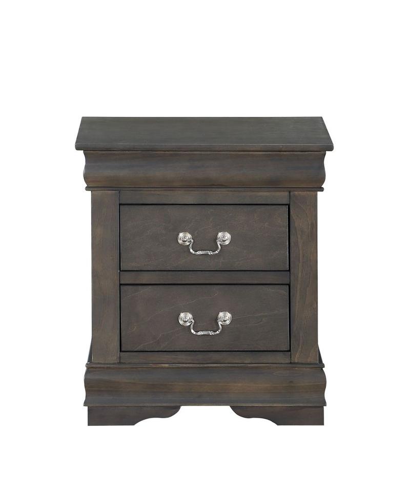 Louis Philippe Dark Gray Nightstand