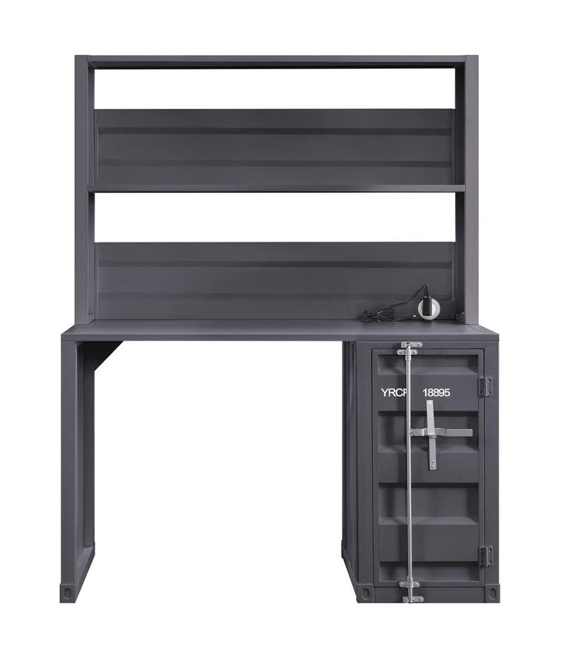 Cargo Gunmetal Writing Desk W/Hutch
