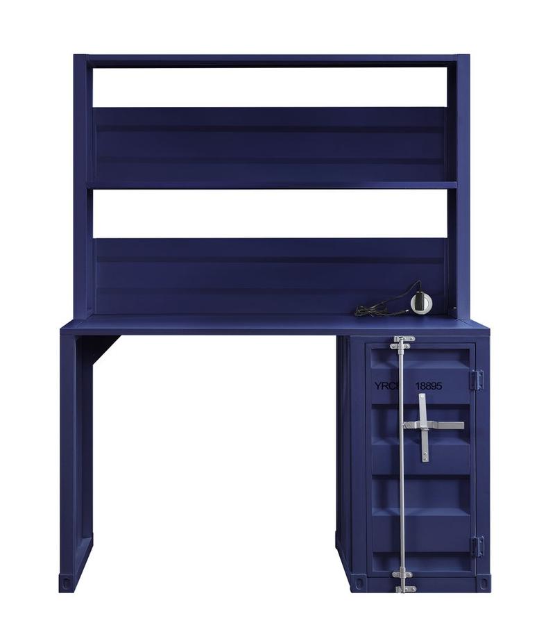 Cargo Blue Writing Desk W/Hutch