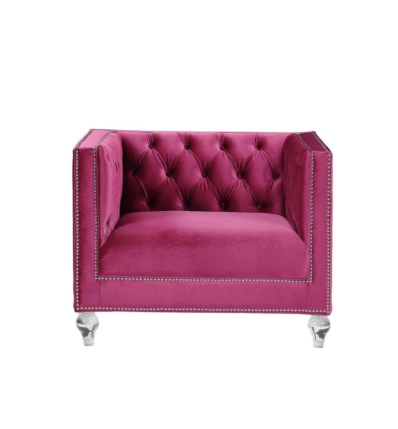 Heibero Burgundy Velvet Chair (Same Lv01402)