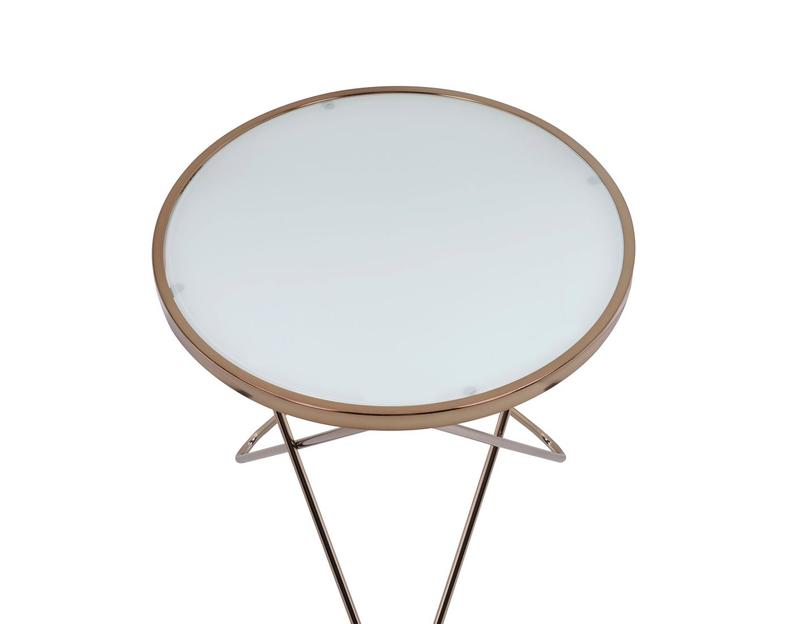 Valora Champagne & Frosted Glass End Table