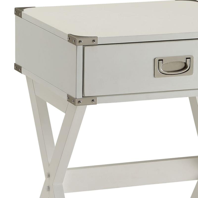 Babs White Accent Table