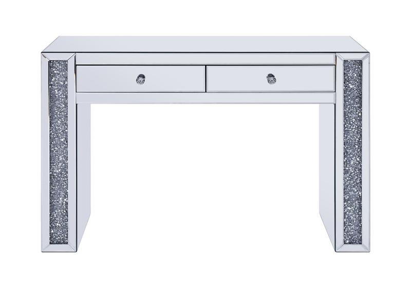 Noralie Mirrored & Faux Diamonds Vanity Desk