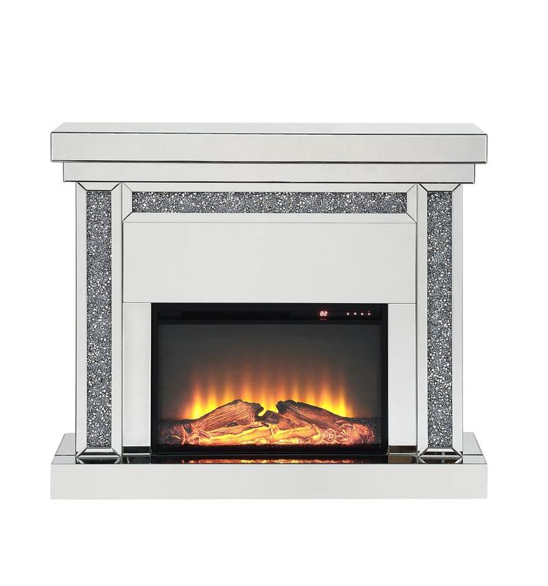 Noralie Mirrored & Faux Diamonds Fireplace