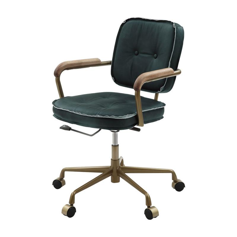 Siecross Emerald GreenTop Grain Leather Office Chair