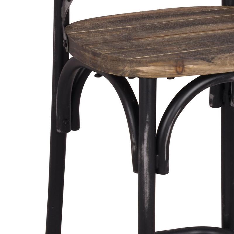 Zaire Antique Black & Antique Oak Bar Chair