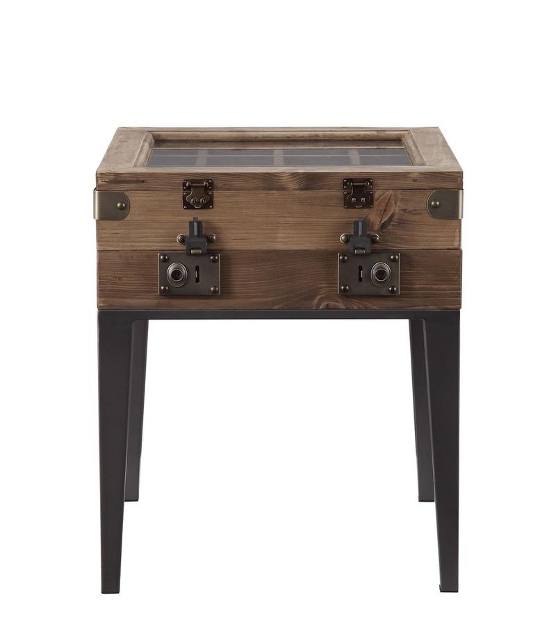 Kolin Rustic Oak & Matte Gray Accent Table
