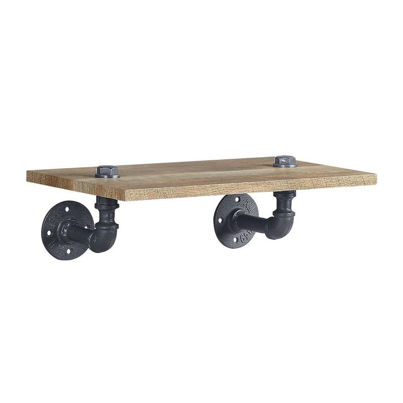 Brantley Oak & Sandy Black Finish Wall Rack