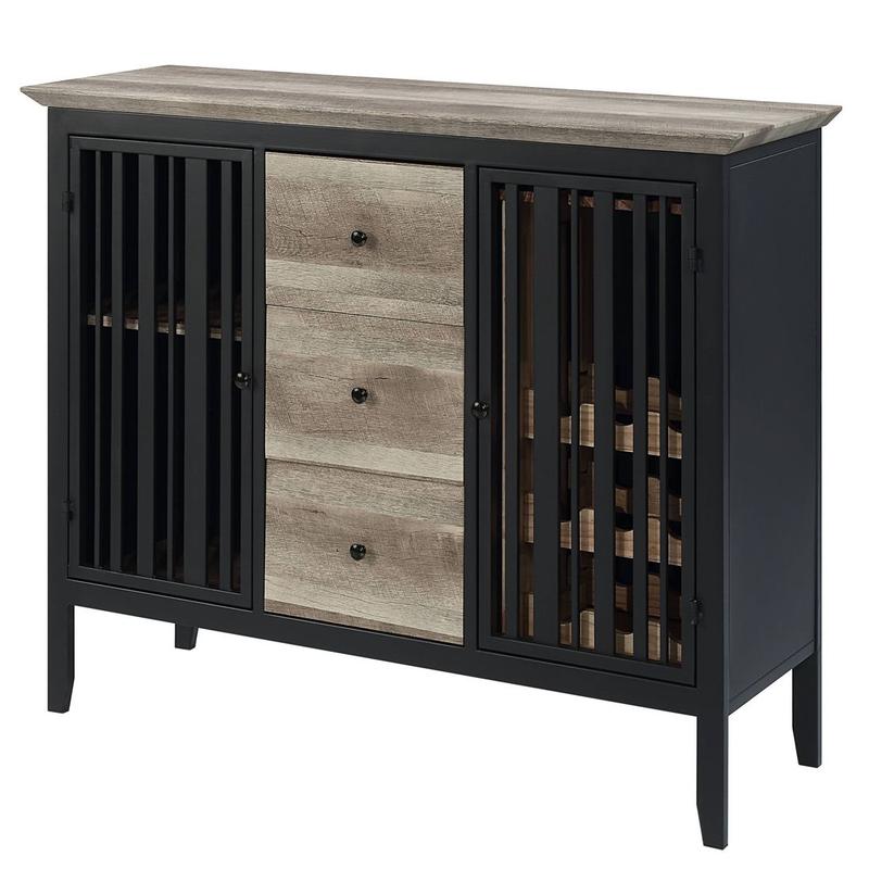 Zudora Antique Oak & Black Finish Server