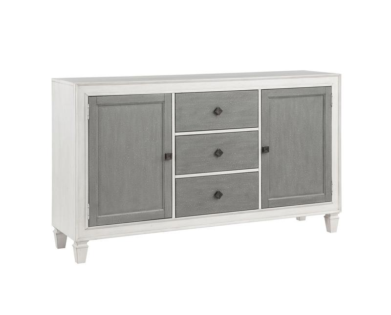 Katia Gray & Weathered White Finish Server