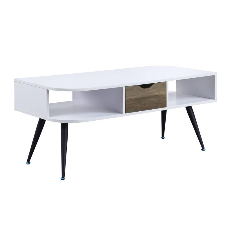Halima White & Black Finish Coffee Table