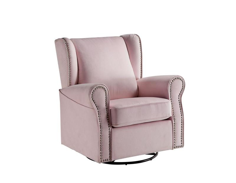 Tamaki Pink Fabric Swivel Chair W/Glider