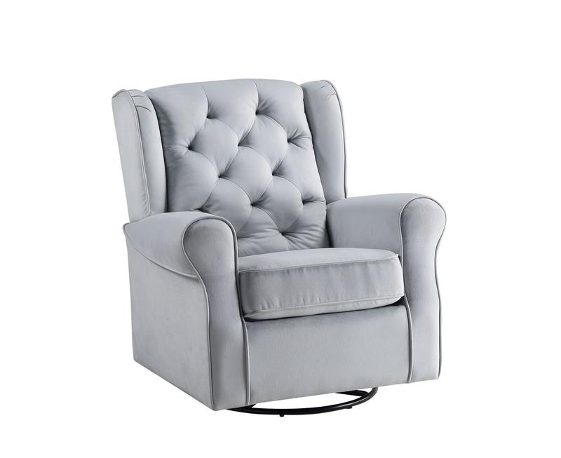 Zeger Gray Fabric Swivel Chair W/Glider