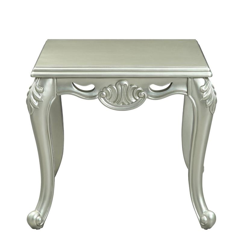 Qunsia Champagne Finish End Table