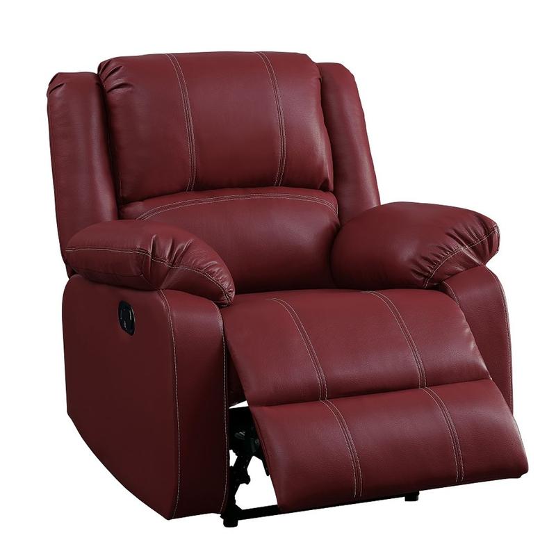Zuriel Red Synthetic Leather Motion Rocker Recliner