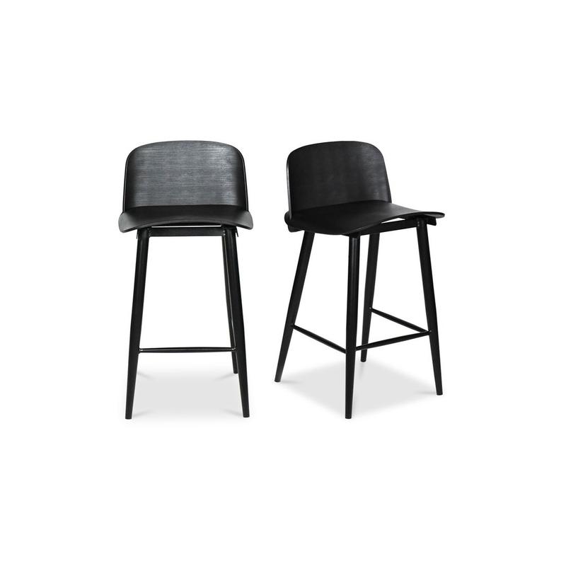 LOOEY COUNTER STOOL BLACK-SET OF TWO