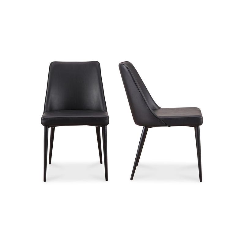 LULA DINING CHAIR BLACK VEGAN LEATHER-SET OF TWO