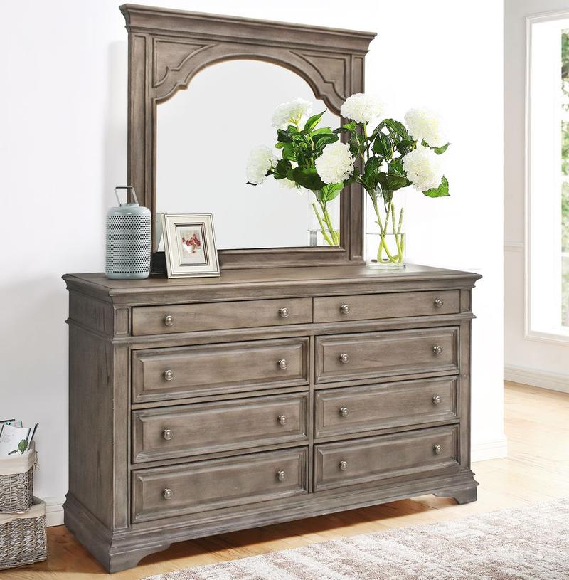 Highland Park Dresser And Mirror - Driftwood