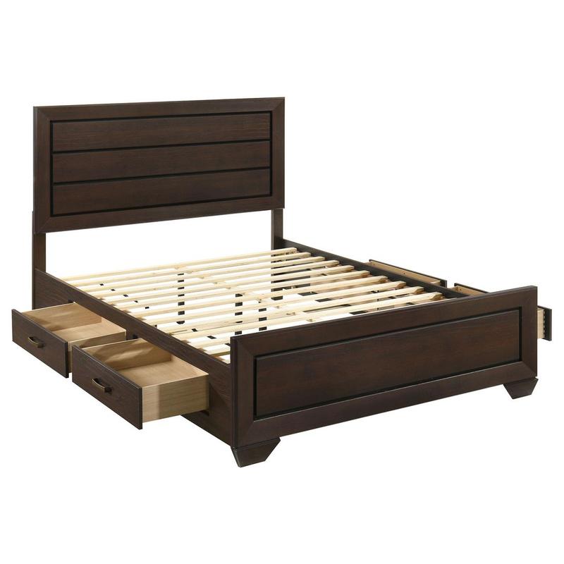 Kauffman Wood Queen Storage Panel Bed Dark Cocoa