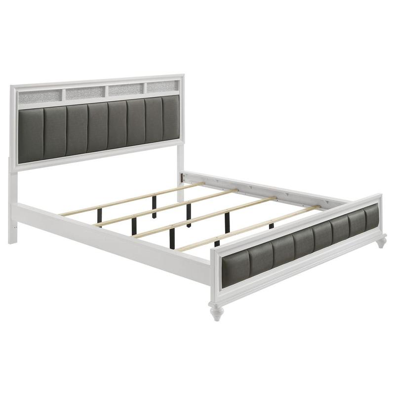 Barzini Wood California King Panel Bed White