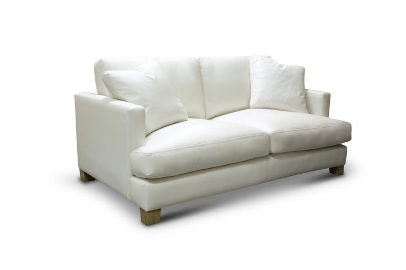 Galaxy 100% Top Grain Leather Modern Loveseat Sofa