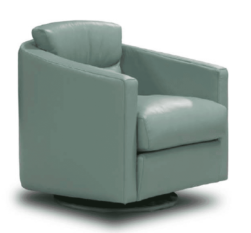 Campbell All Leather Swivel Chair, Portofino Pewter