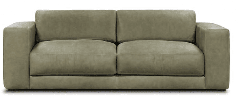 Erin All Leather Sofa, Napa Dove