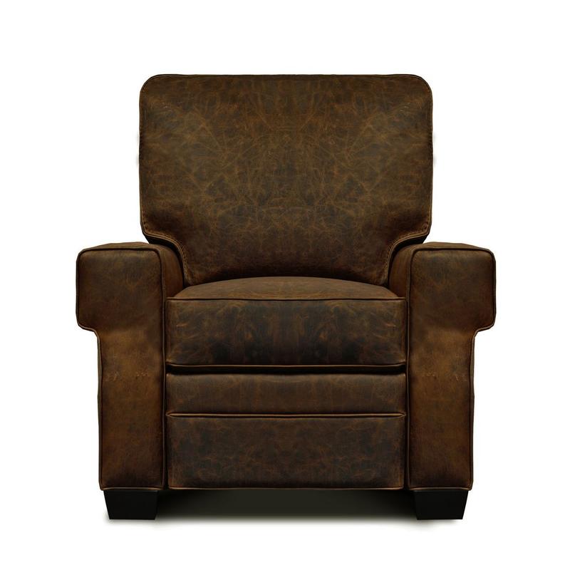 Cordova 100% Top Grain Leather Mid-century Manual Recliner