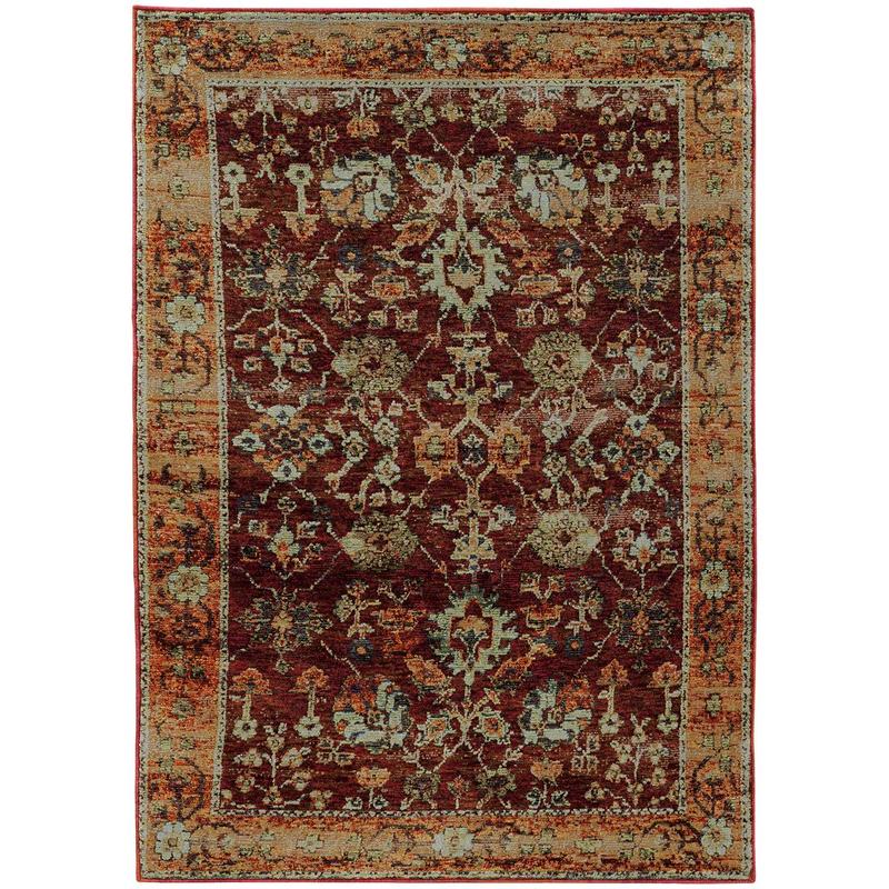 Andorra 7154A Red/ Gold Indoor Area Rug