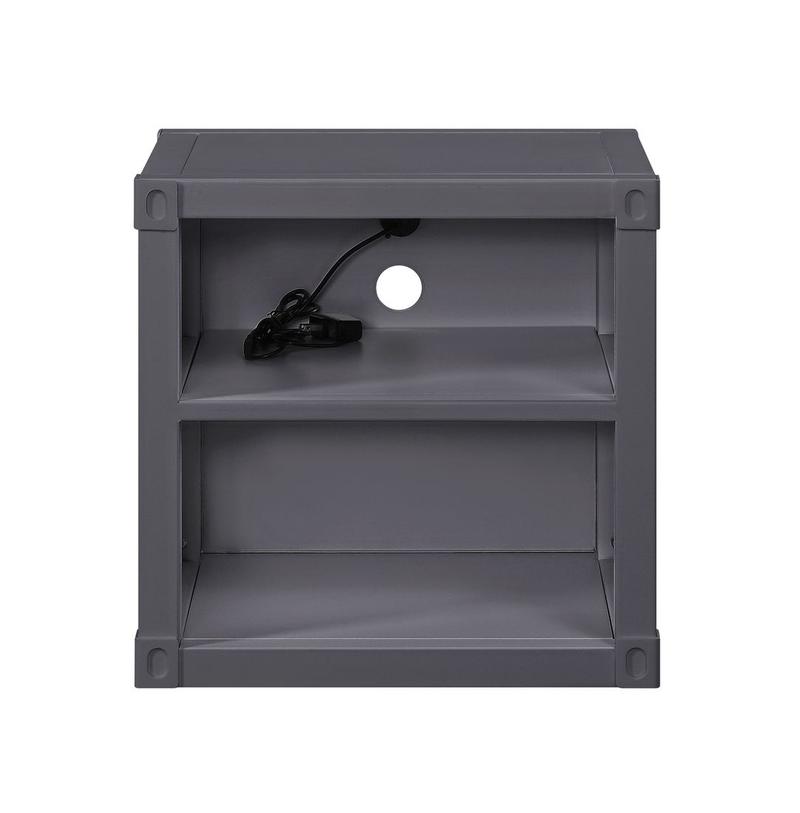 Cargo Gunmetal Nightstand W/USB