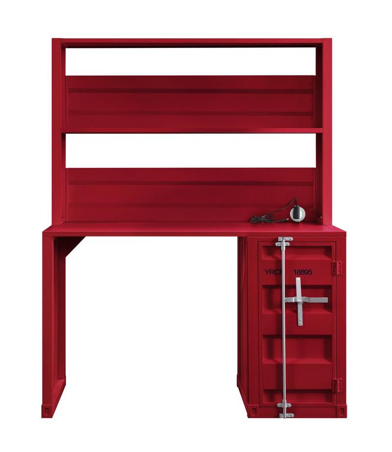 Cargo Red Writing Desk W/Hutch