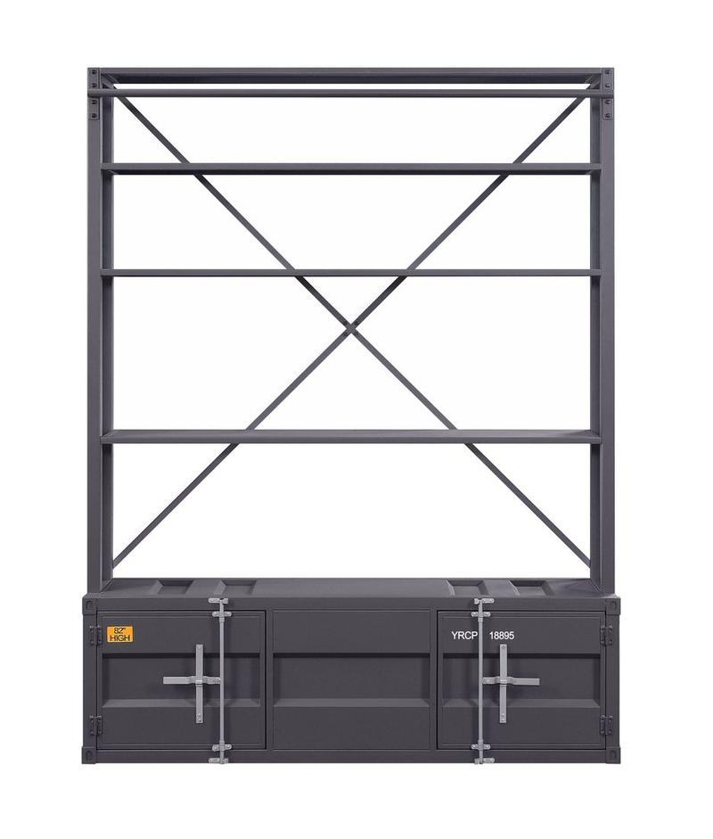 Cargo Gunmetal Bookcase W/Ladder