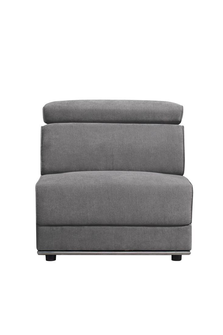 Alwin Dark Gray Fabric Modular - Armless Chair