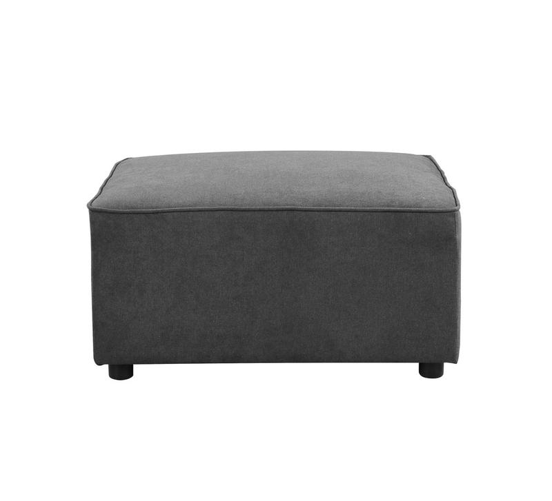 Silvester Gray Fabric Ottoman