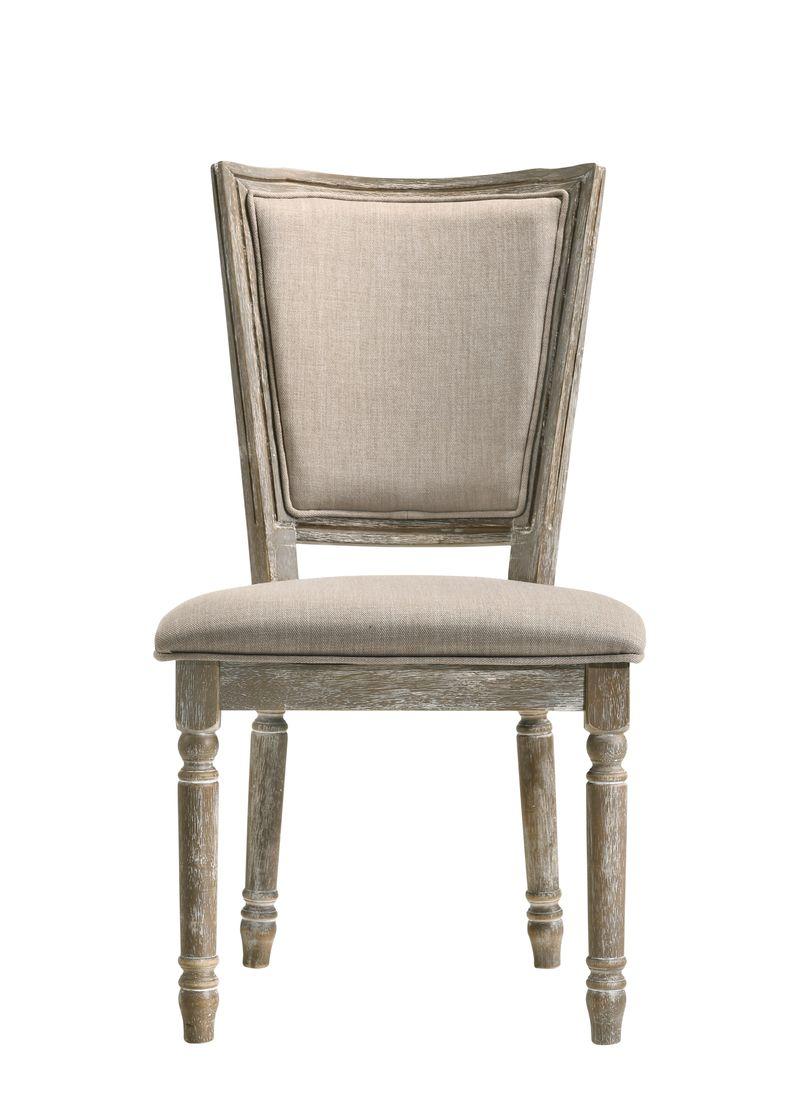 Gabrian Fabric & Reclaimed Gray Side Chair (Set-2)