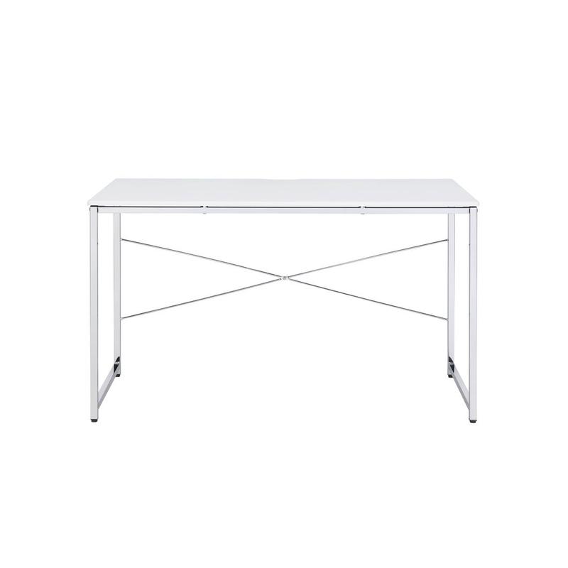 Tennos White & Chrome Finish Writing Desk