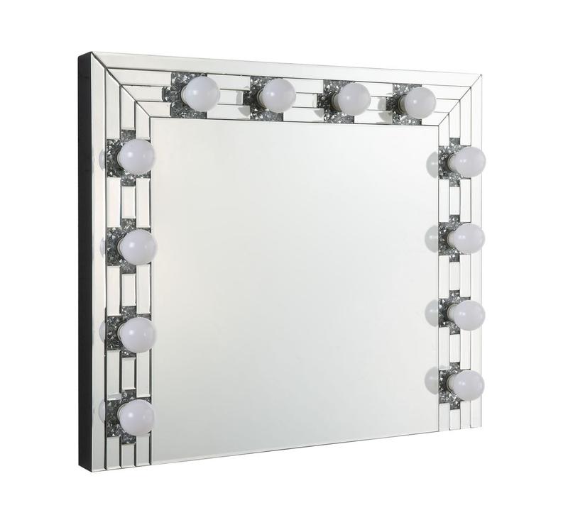 Noralie Mirrored & Faux Diamonds Accent Mirror