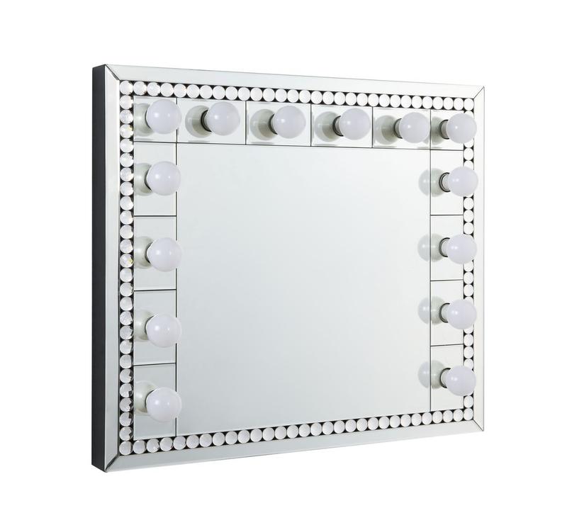 Farai Mirrored & Faux Crystal Diamonds Accent Mirror