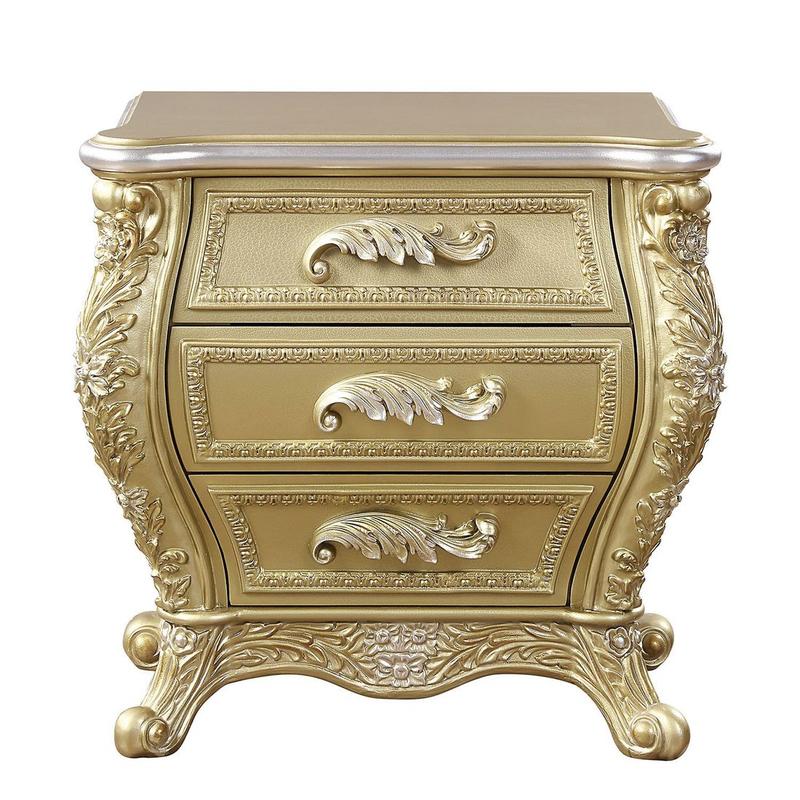 Cabriole Gold Finish Nightstand