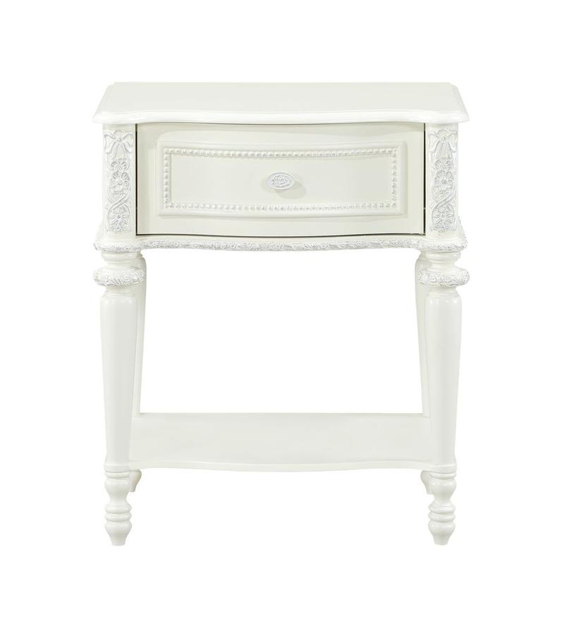 Dorothy Ivory Finish Nightstand W/1 Drawer